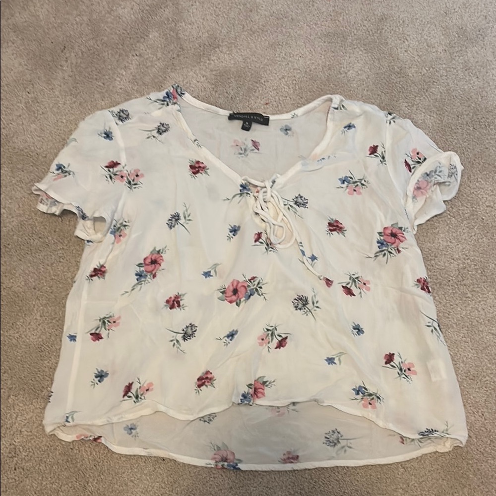 Kendall & Kylie White Puff Sleeve Crop Blouse